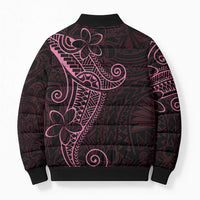 Black Pink Polynesian Tribal Bomber Puffer Jacket LT9 - Polynesian Pride
