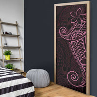 Black Pink Polynesian Tribal Door Cover LT9 - Polynesian Pride