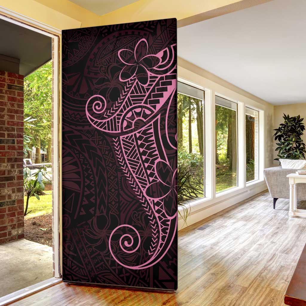 Black Pink Polynesian Tribal Door Cover LT9 - Polynesian Pride