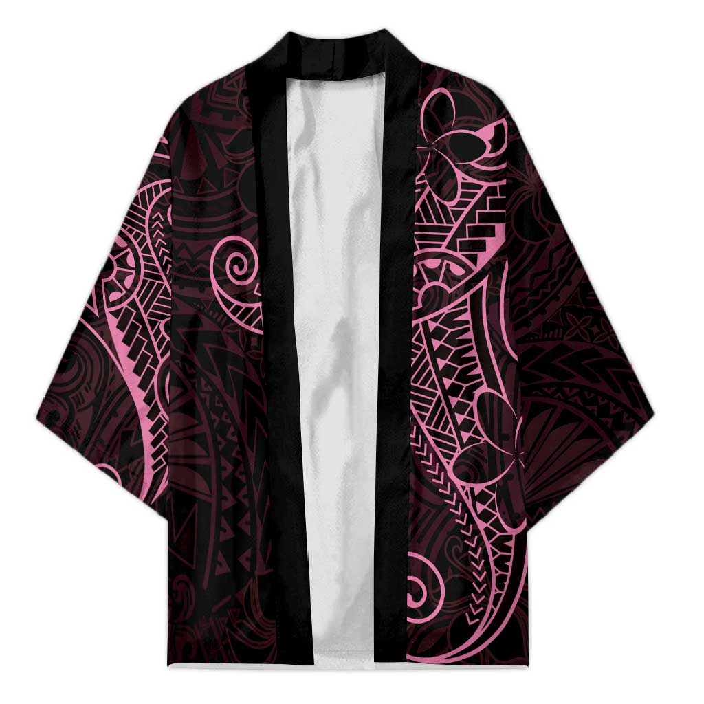 Black Pink Polynesian Tribal Kimono LT9 Unisex Pink - Polynesian Pride