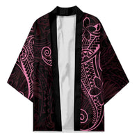 Black Pink Polynesian Tribal Kimono LT9 Unisex Pink - Polynesian Pride