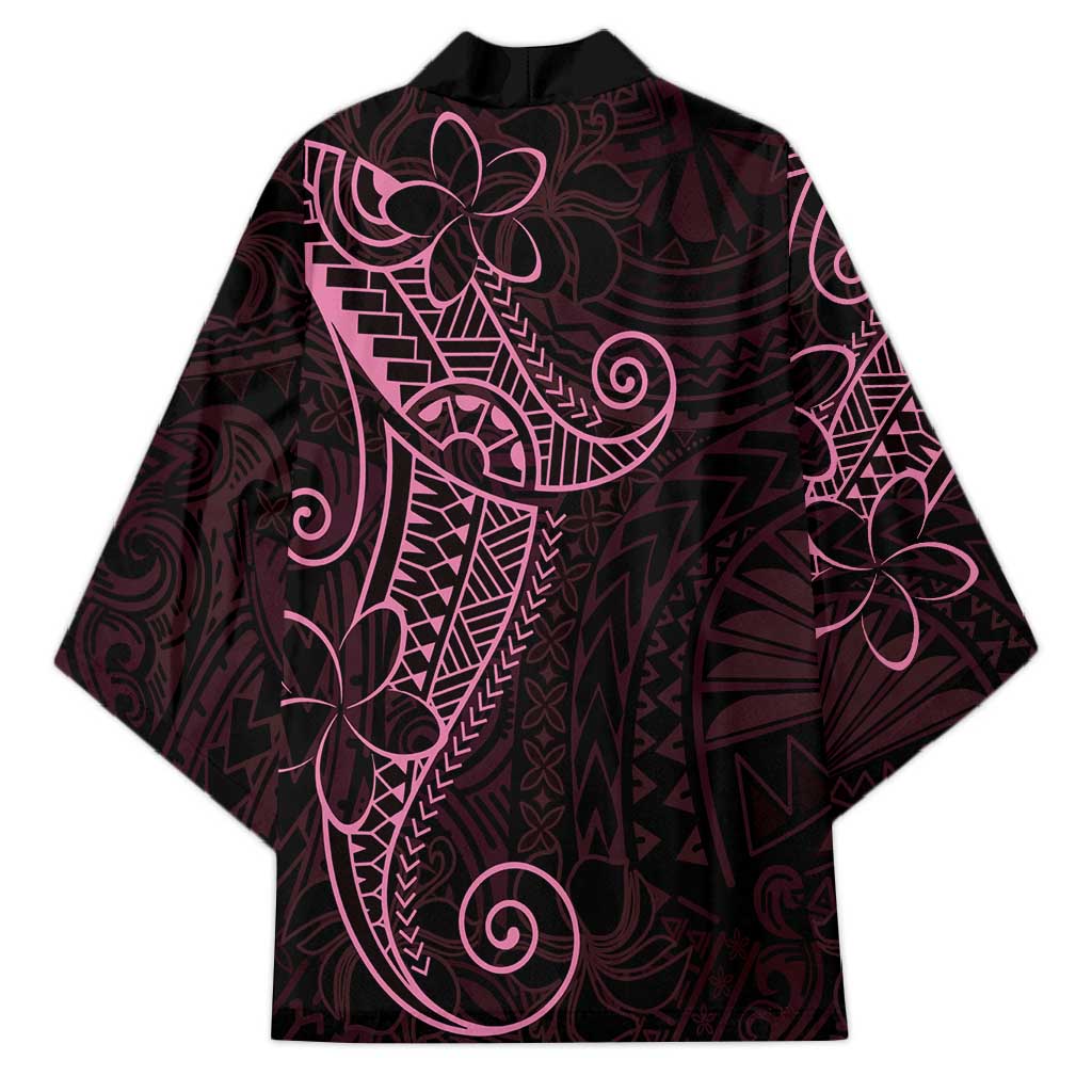 Black Pink Polynesian Tribal Kimono LT9 - Polynesian Pride
