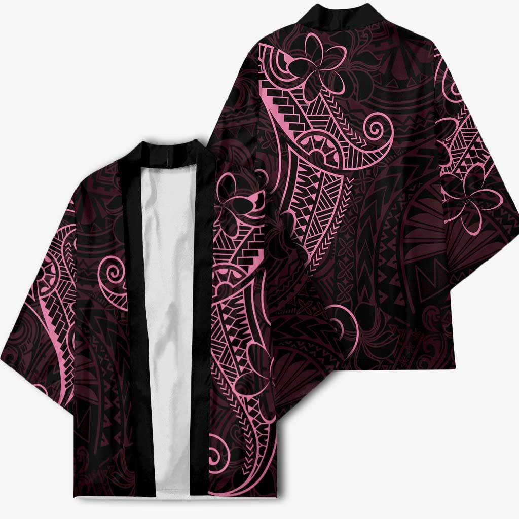 Black Pink Polynesian Tribal Kimono LT9 - Polynesian Pride