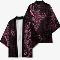 Black Pink Polynesian Tribal Kimono LT9 - Polynesian Pride
