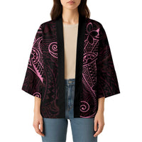 Black Pink Polynesian Tribal Kimono LT9 - Polynesian Pride