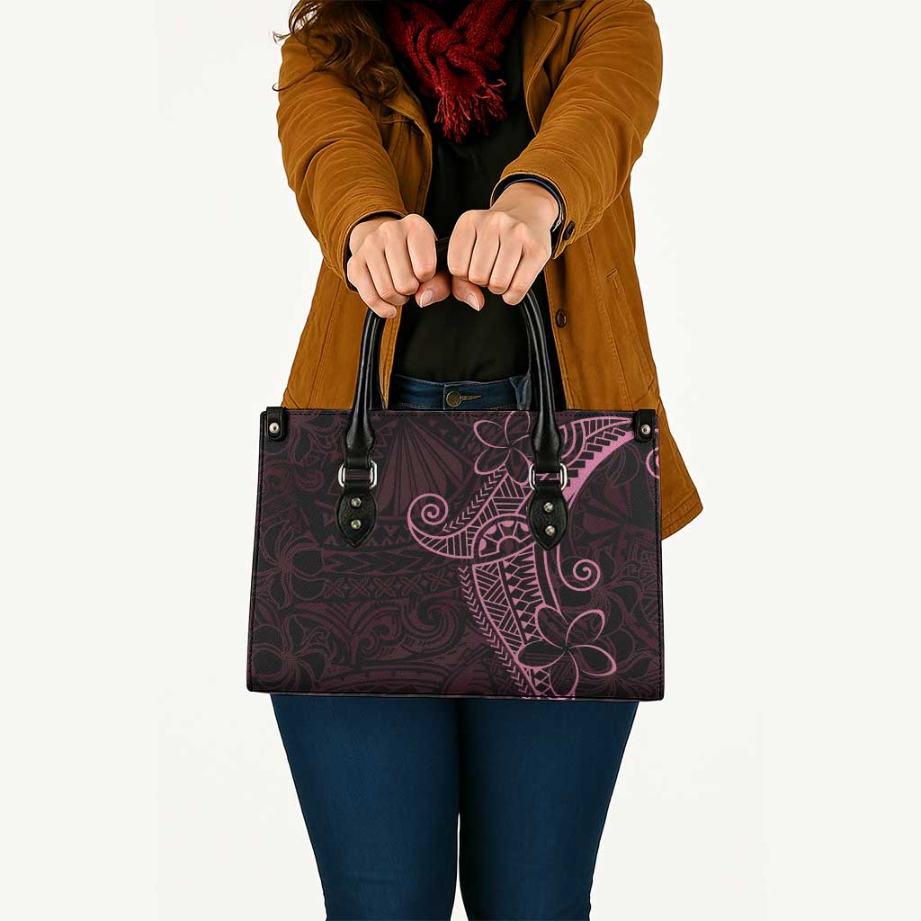 Black Pink Polynesian Tribal Leather Bag LT9 - Polynesian Pride
