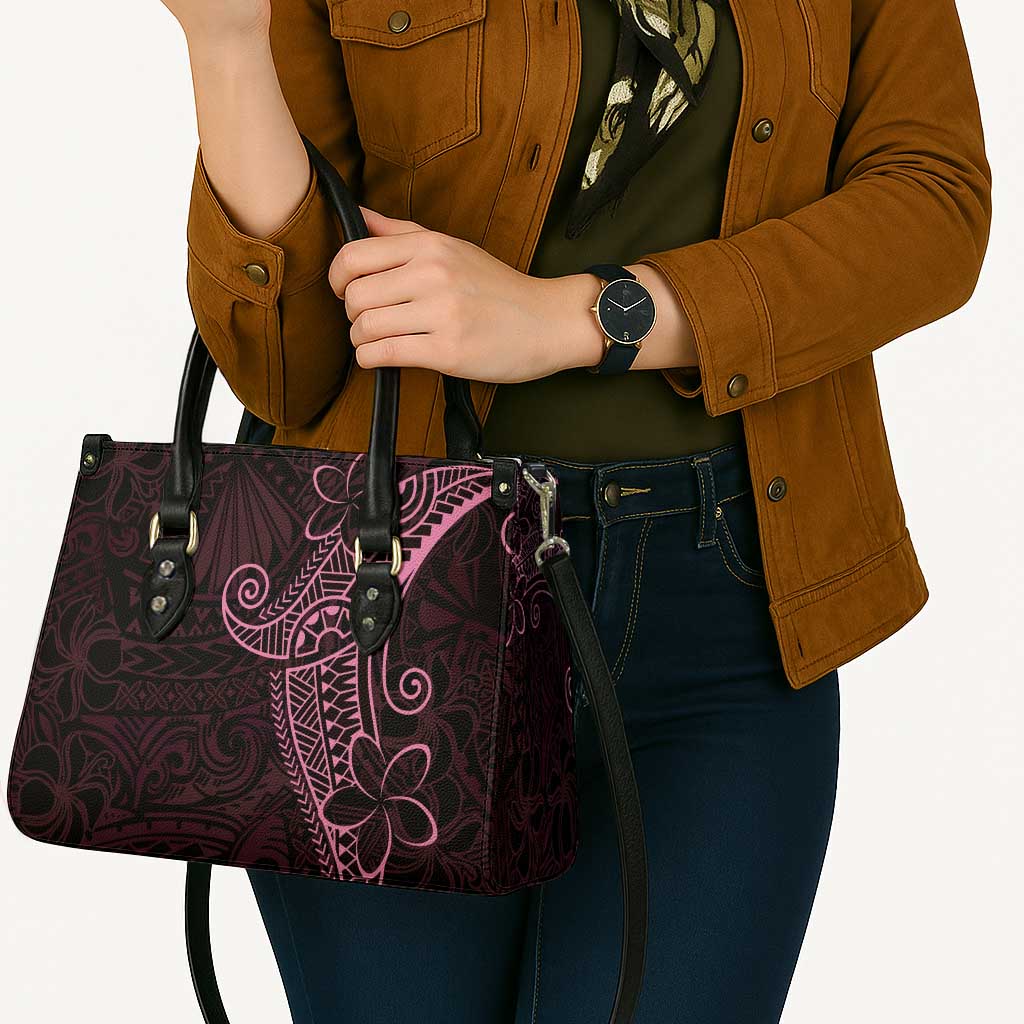 Black Pink Polynesian Tribal Leather Bag LT9 - Polynesian Pride