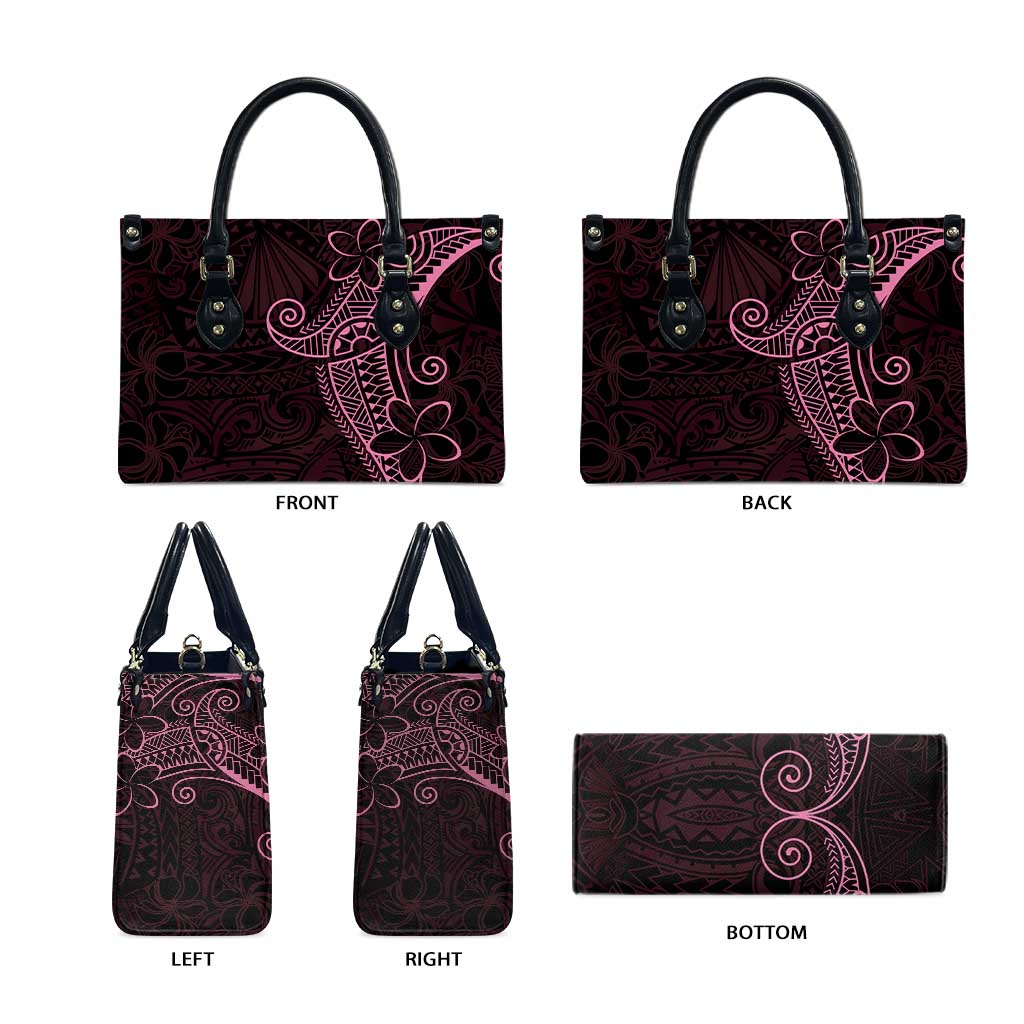 Black Pink Polynesian Tribal Leather Bag LT9 - Polynesian Pride