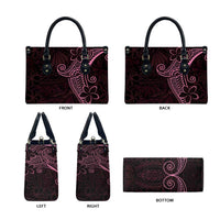 Black Pink Polynesian Tribal Leather Bag LT9 - Polynesian Pride