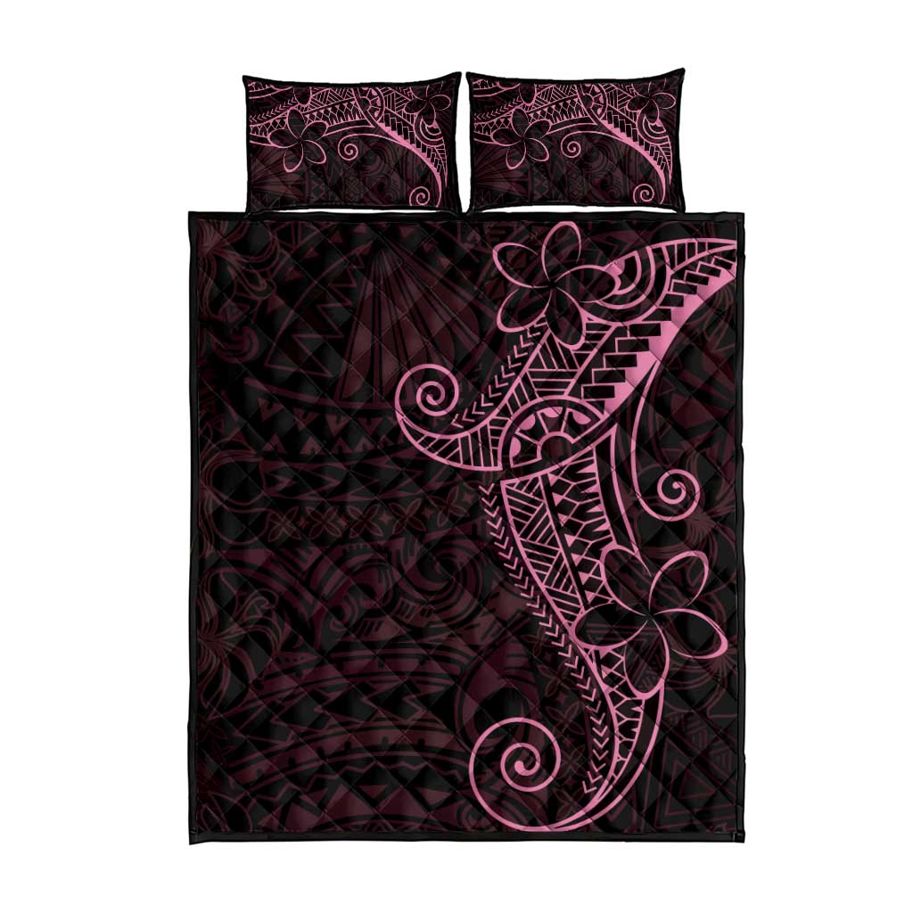 Black Pink Polynesian Tribal Quilt Bed Set LT9 - Polynesian Pride