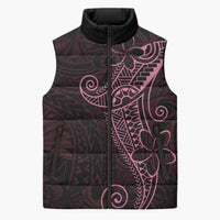 Black Pink Polynesian Tribal Sleeveless Puffer Jacket LT9 Unisex Pink - Polynesian Pride