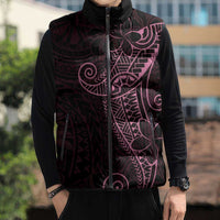 Black Pink Polynesian Tribal Sleeveless Puffer Jacket LT9 - Polynesian Pride