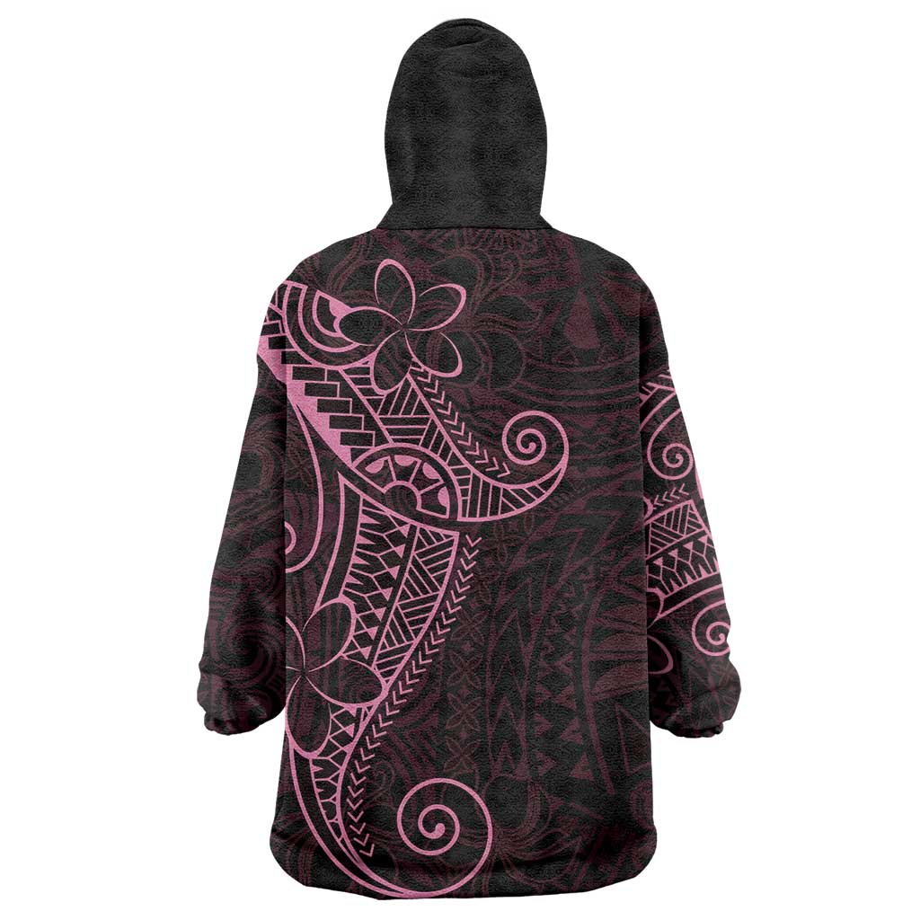 Black Pink Polynesian Tribal Wearable Blanket Hoodie LT9 - Polynesian Pride