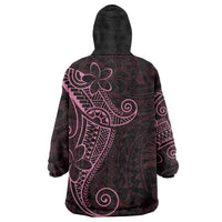 Black Pink Polynesian Tribal Wearable Blanket Hoodie LT9 - Polynesian Pride