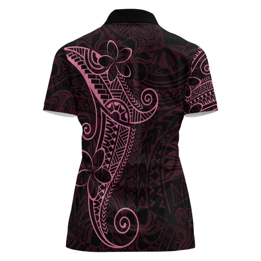 Black Pink Polynesian Tribal Women Polo Shirt - LT9 - Polynesian Pride