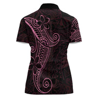 Black Pink Polynesian Tribal Women Polo Shirt - LT9 - Polynesian Pride
