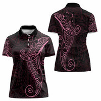 Black Pink Polynesian Tribal Women Polo Shirt - LT9 - Polynesian Pride