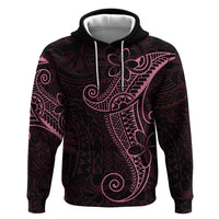 Black Pink Polynesian Tribal Zip Hoodie LT9 Pullover Hoodie Pink - Polynesian Pride