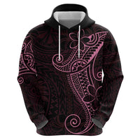 Black Pink Polynesian Tribal Zip Hoodie LT9 - Polynesian Pride