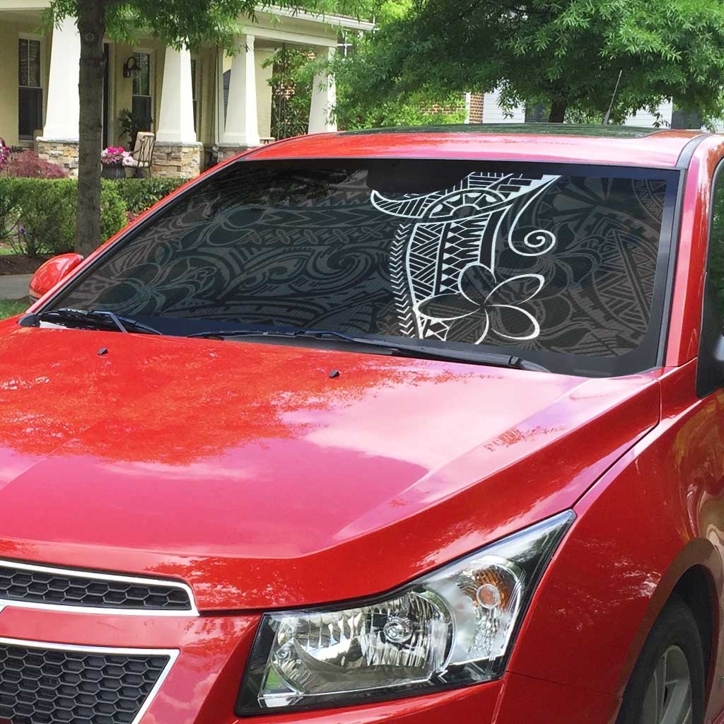 Black White Polynesian Tribal Auto Sun Shade LT9 - Polynesian Pride