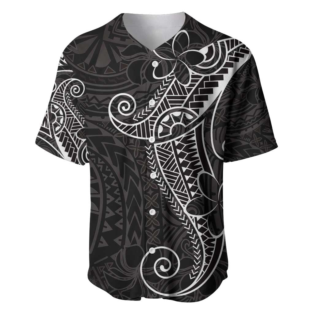 Black White Polynesian Tribal Baseball Jersey LT9 White - Polynesian Pride