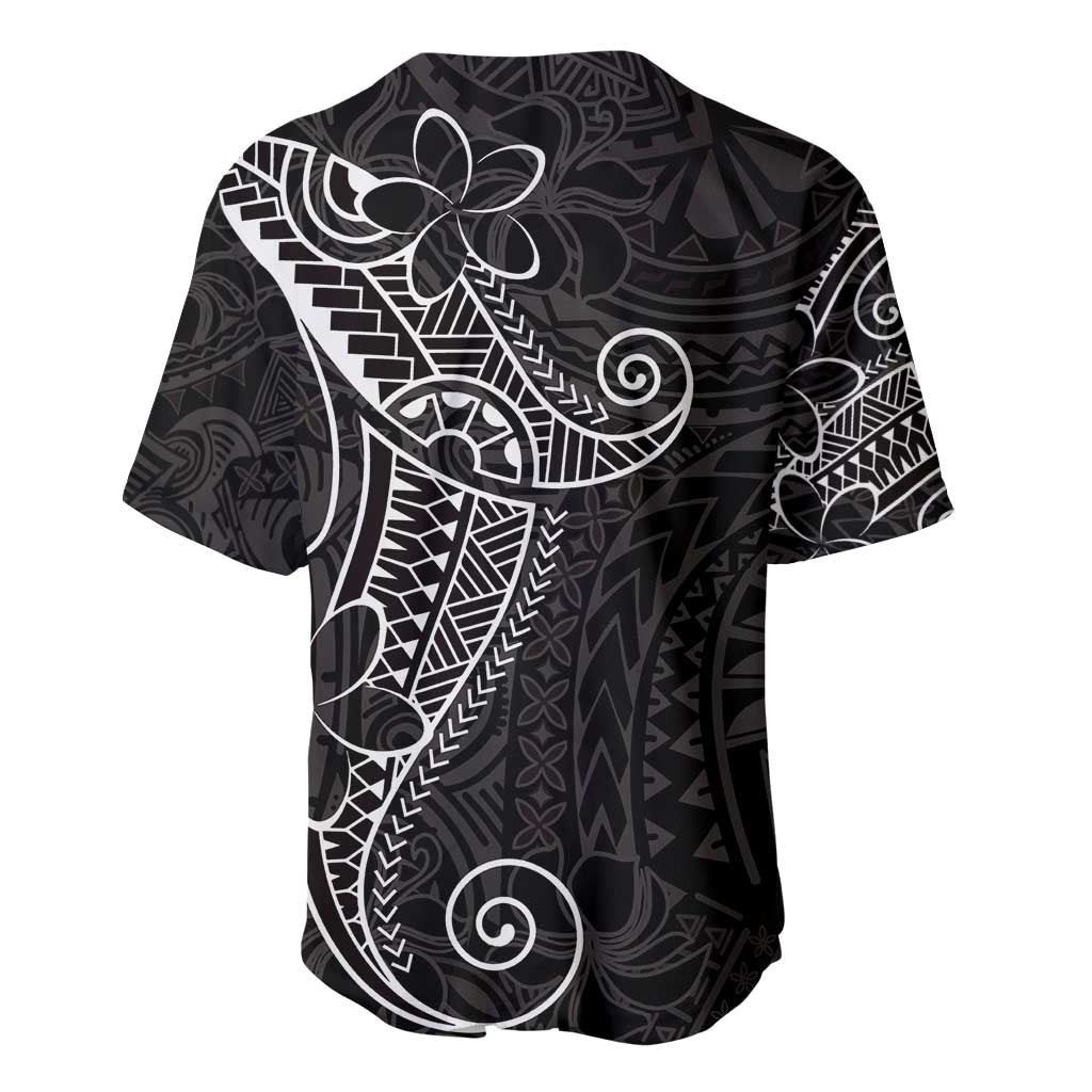 Black White Polynesian Tribal Baseball Jersey LT9 - Polynesian Pride