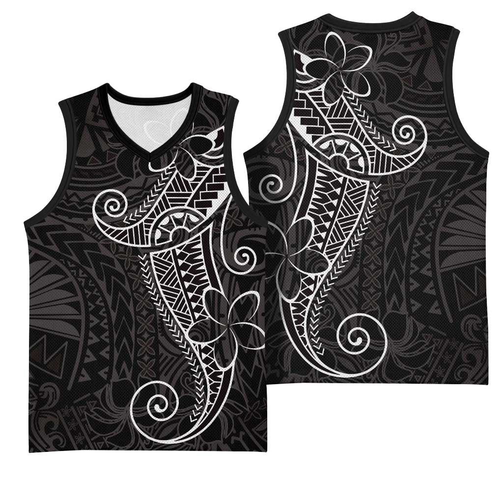 Black White Polynesian Tribal Basketball Jersey LT9 - Polynesian Pride