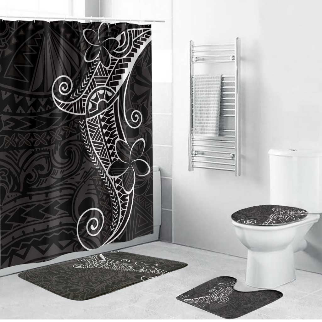 Black White Polynesian Tribal Bathroom Set LT9 Bathroom Set (4 pcs) White - Polynesian Pride