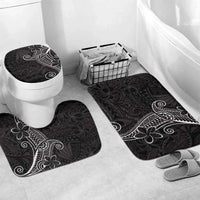 Black White Polynesian Tribal Bathroom Set LT9 Mat Set Only (3 pcs) One Size White - Polynesian Pride
