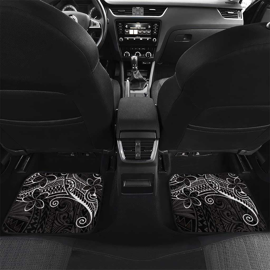 Black White Polynesian Tribal Car Mats LT9 Set 2pcs - Back White - Polynesian Pride