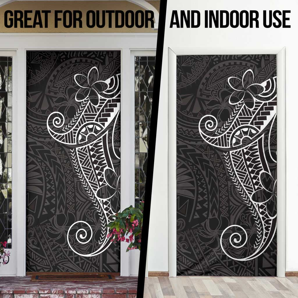Black White Polynesian Tribal Door Cover LT9 - Polynesian Pride