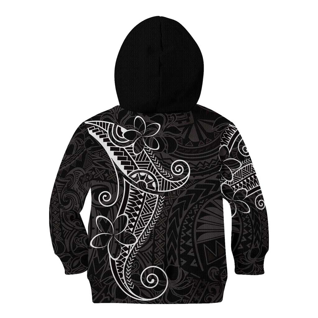 Black White Polynesian Tribal Kid Hoodie LT9 - Polynesian Pride
