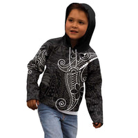 Black White Polynesian Tribal Kid Hoodie LT9 - Polynesian Pride