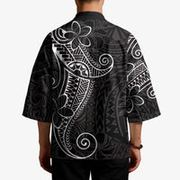 Black White Polynesian Tribal Kimono LT9 - Polynesian Pride