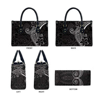 Black White Polynesian Tribal Leather Bag LT9 - Polynesian Pride