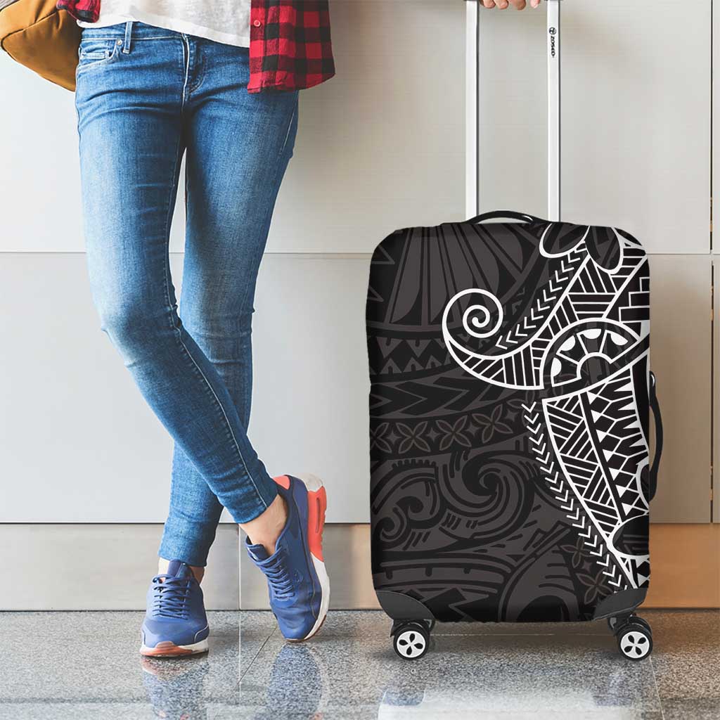 Black White Polynesian Tribal Luggage Cover LT9 - Polynesian Pride