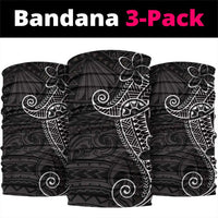Black White Polynesian Tribal Neck Gaiter LT9 package One Size: 25*50cm White - Polynesian Pride