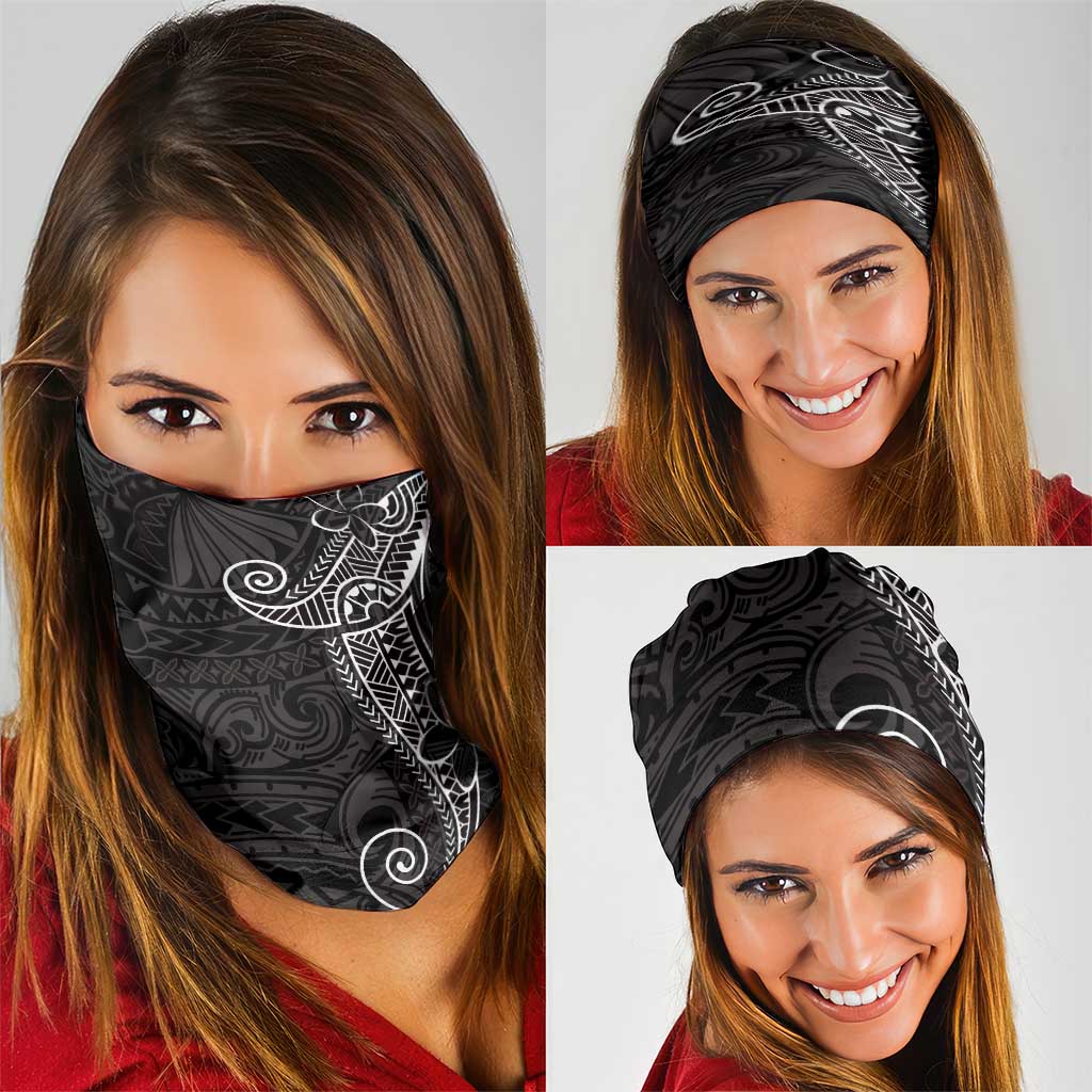Black White Polynesian Tribal Neck Gaiter LT9 - Polynesian Pride