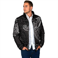 Black White Polynesian Tribal Padded Jacket LT9 - Polynesian Pride