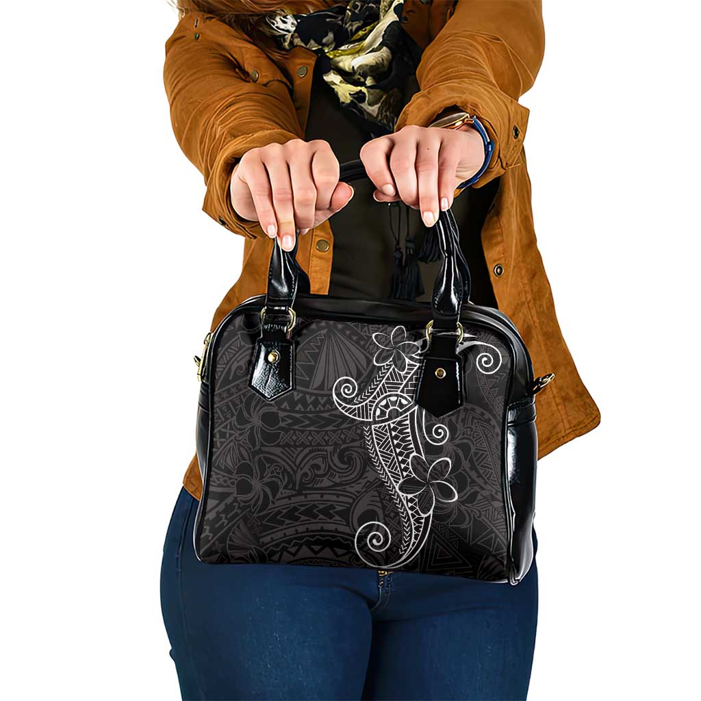 Black White Polynesian Tribal Shoulder Handbag LT9 One Size White - Polynesian Pride