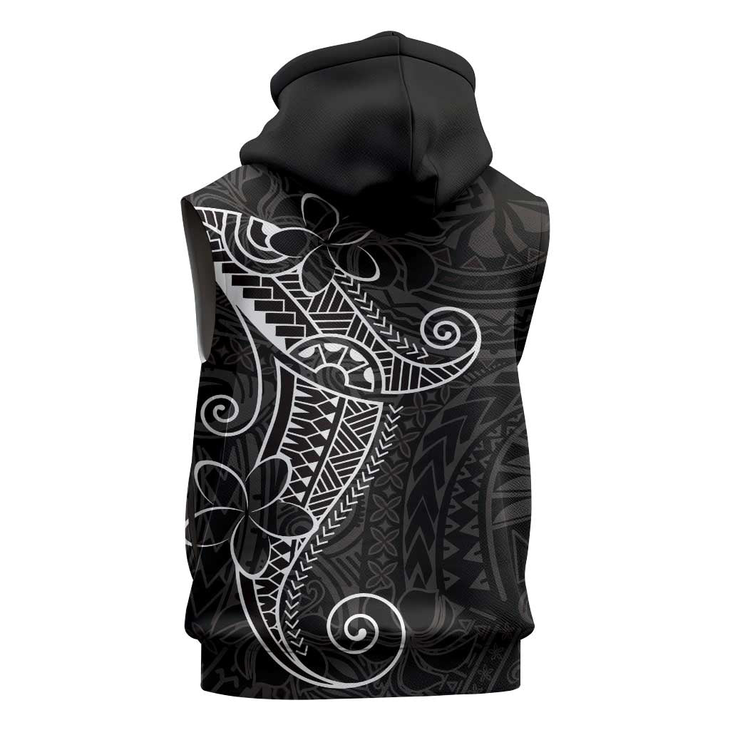 Black White Polynesian Tribal Sleeveless Hoodie LT9 - Polynesian Pride