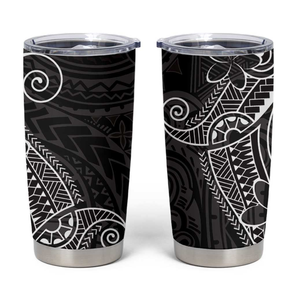 Black White Polynesian Tribal Tumbler Cup LT9 White - Polynesian Pride