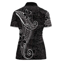 Black White Polynesian Tribal Women Polo Shirt LT9 - Polynesian Pride