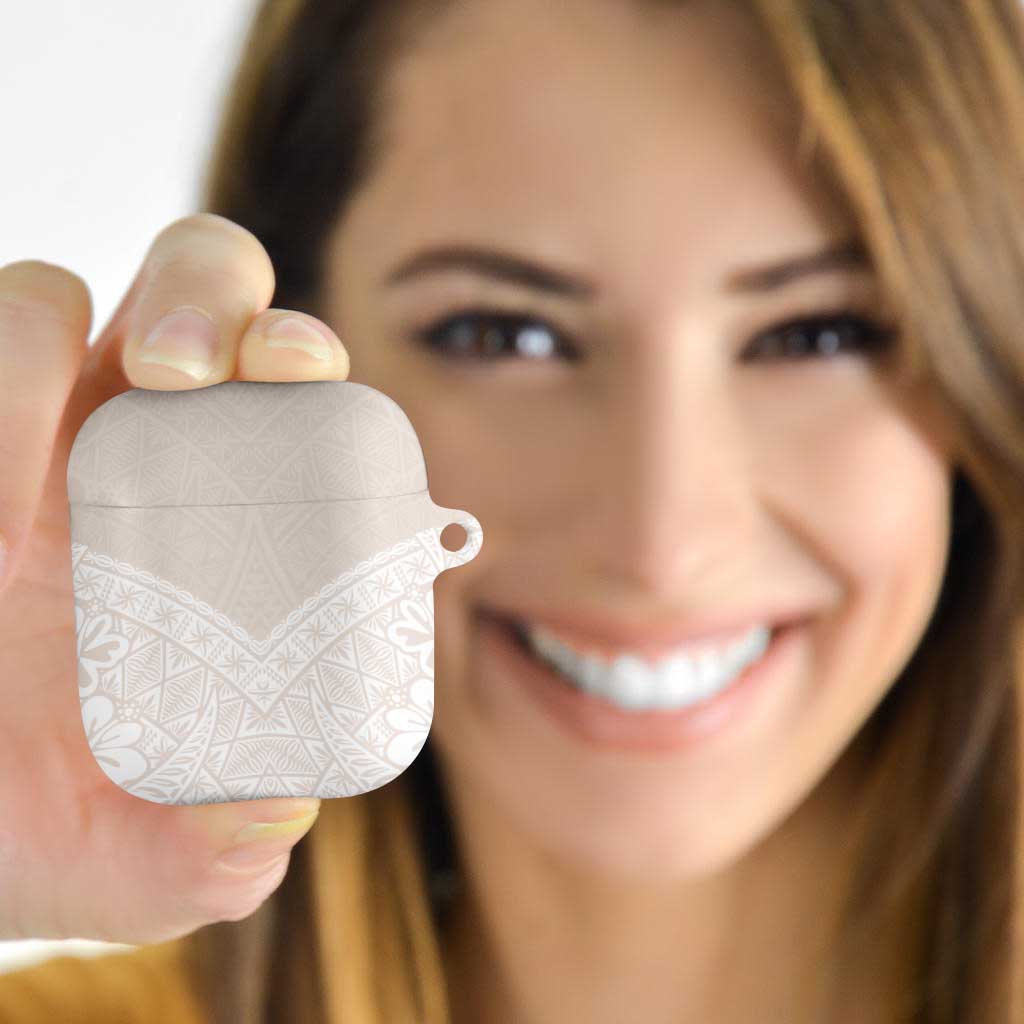 Lotu Tamaiti Tongan Polynesian Art Pattern AirPods Case Traditional Tribal Motifs LT9 White - Polynesian Pride