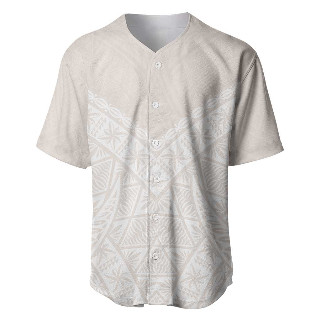 Lotu Tamaiti Tongan Polynesian Art Pattern Baseball Jersey Traditional Tribal Motifs LT9 White - Polynesian Pride