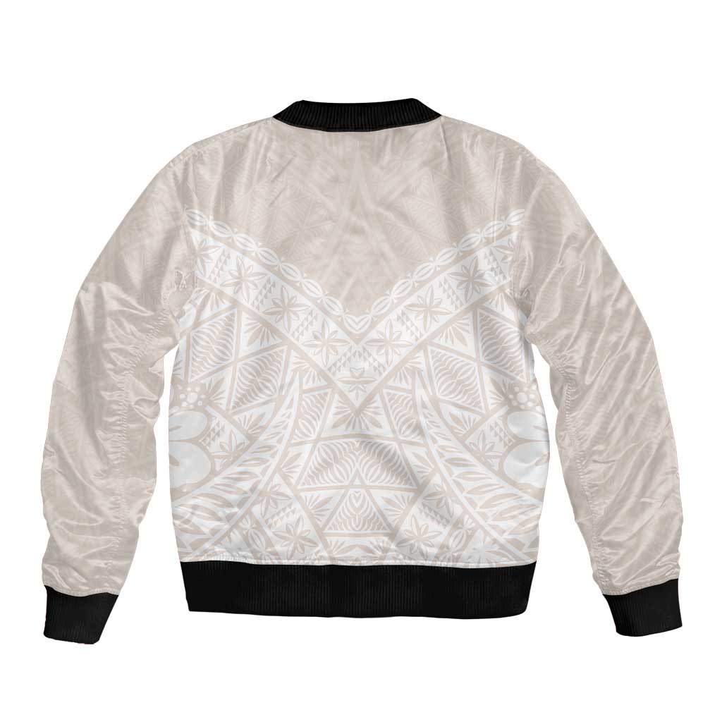 Lotu Tamaiti Tongan Polynesian Art Pattern Sleeve Zip Bomber Jacket Traditional Tribal Motifs LT9 - Polynesian Pride