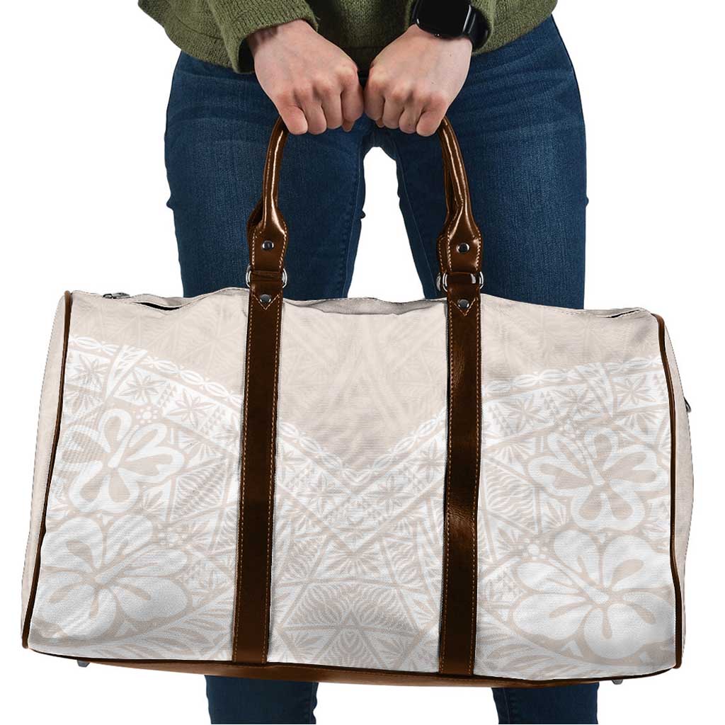 Lotu Tamaiti Tongan Polynesian Art Pattern Travel Bag Traditional Tribal Motifs LT9 White - Polynesian Pride