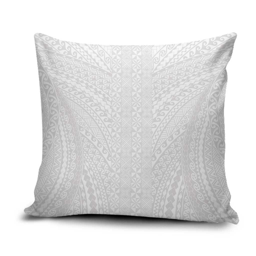 Lotu Tamaiti White Tongan Ngatu Pillow Cover Polynesian Tribal Fonulei Pattern LT9 White - Polynesian Pride