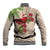 Christmas Hawaii with I'iwi Bird Baseball Jacket Aloha Mele Kalikimaka - Beige Art