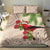 Christmas Hawaii with I'iwi Bird Bedding Set Aloha Mele Kalikimaka - Beige Art